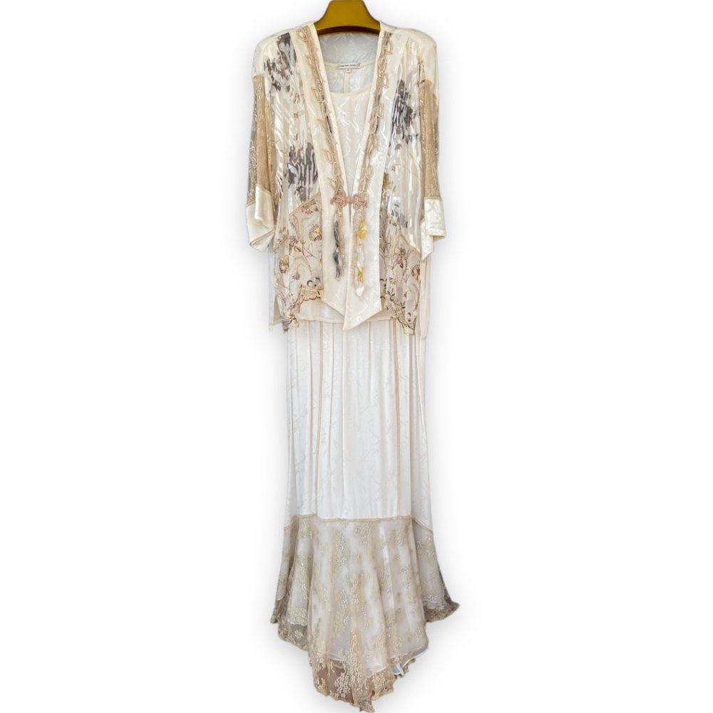 Spencer Alexis 3 Pc Long Flowing Suit Patchwork Silk Design